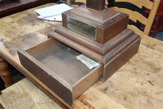 A Victorian Arts & Crafts carved oak celtic cross presented to Earl and Countess Fitzwilliam